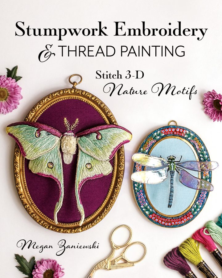 Book Cover: Stumpwork Embroidery & Thread Painting